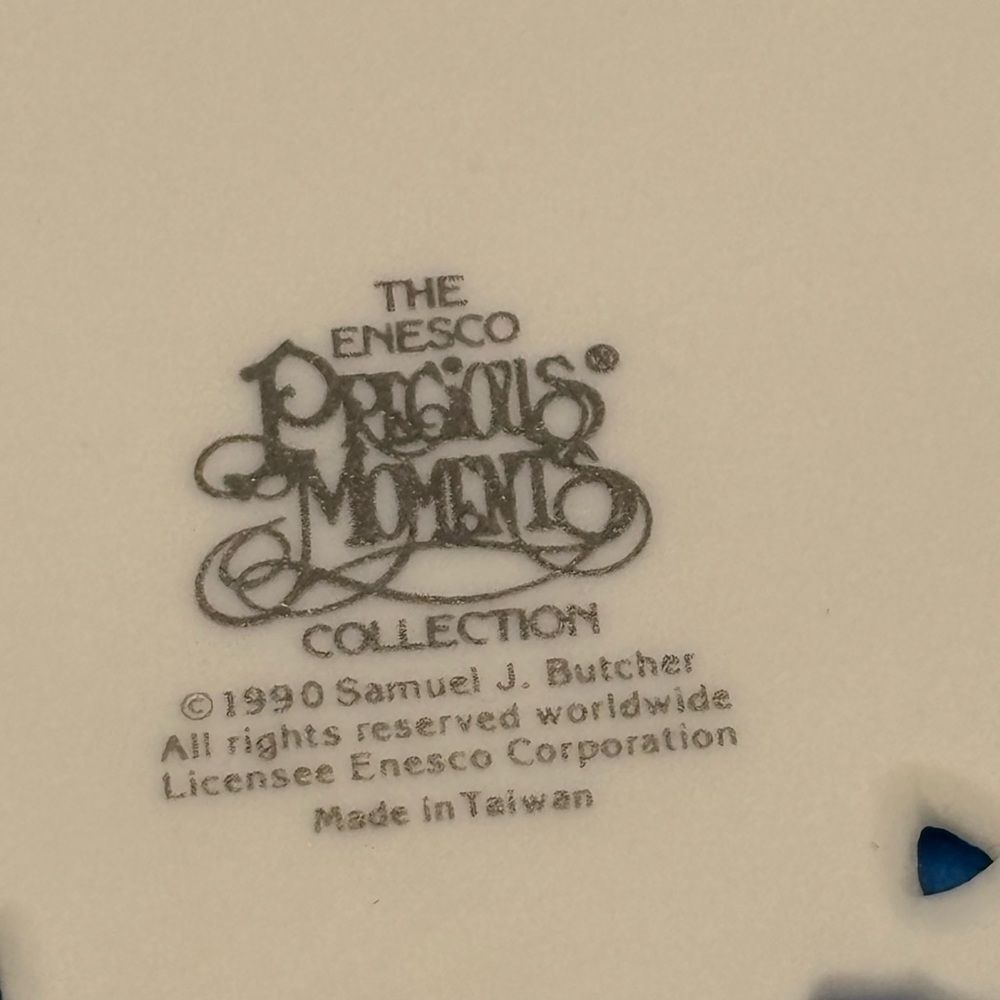 Vtg Precious Moments Bisque Porcelain Star Christmas Ornaments-3-Religious - Picture 7 of 12